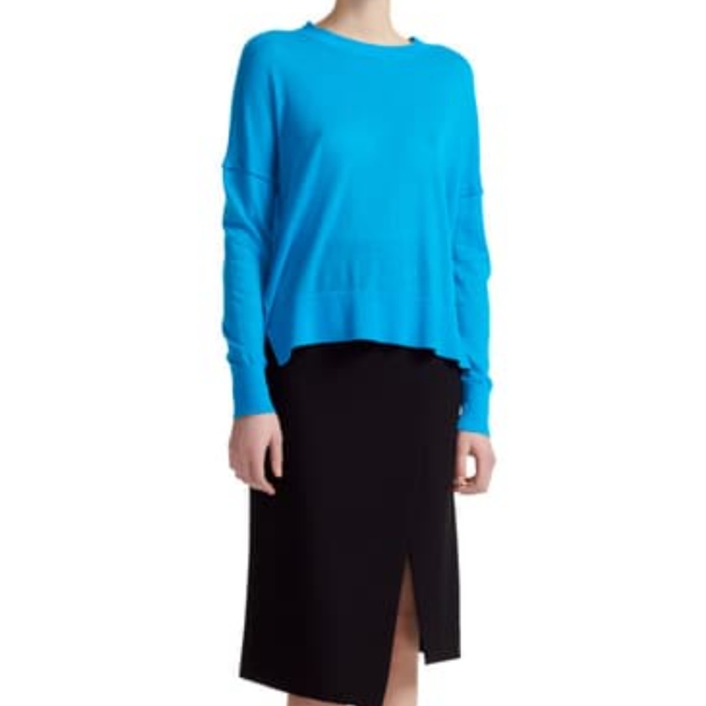 NWT Maje Drop Shoulder Blue Cashmere Sweater Size Meduum - Picture 10 of 10